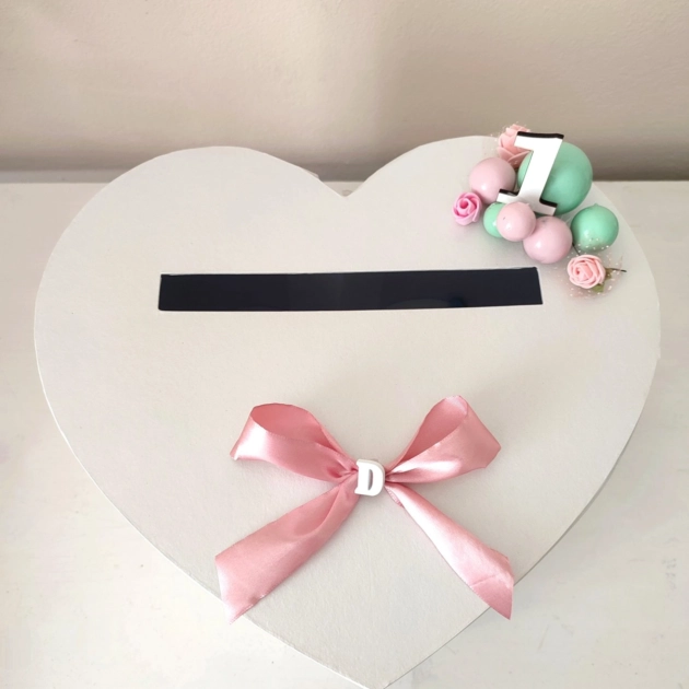 Kutija za koverte za prvi rođendan u obliku srca